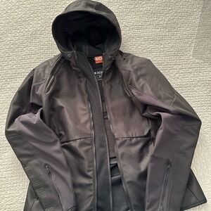 Women’s Icon Airform padded motorcycle jacket.